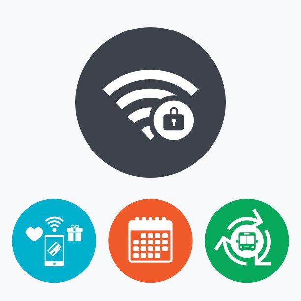 Wifi锁定标志通过Wi-fi符号无线图片下载