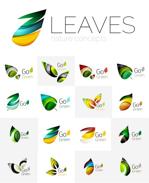 未来设计生态叶标志集图片下载