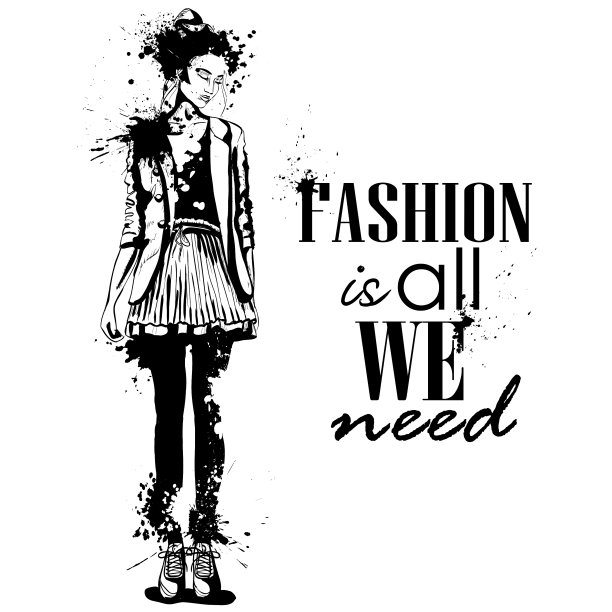 时髦的女孩与飞溅图片下载