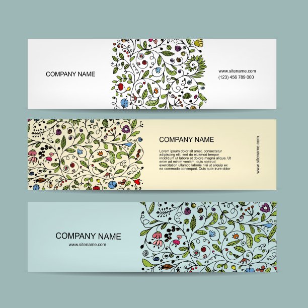 商务名片花横幅设计图片下载