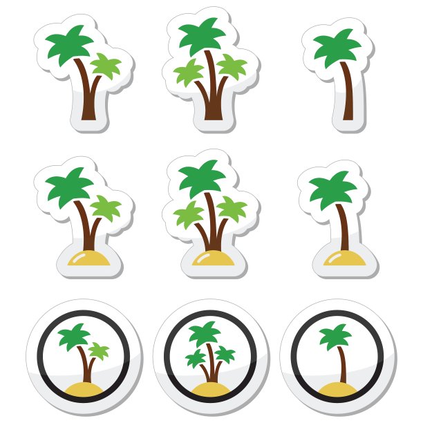 棕榈树、异国风情的海滩假日图片下载