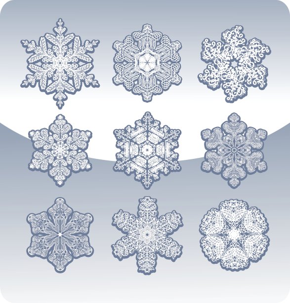 一片片优雅的雪花图片下载