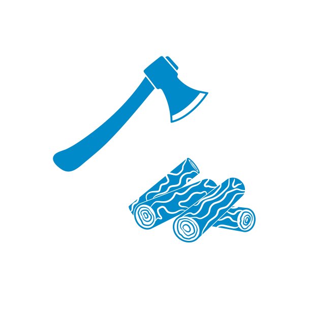 斧头和木柴的图标图片下载