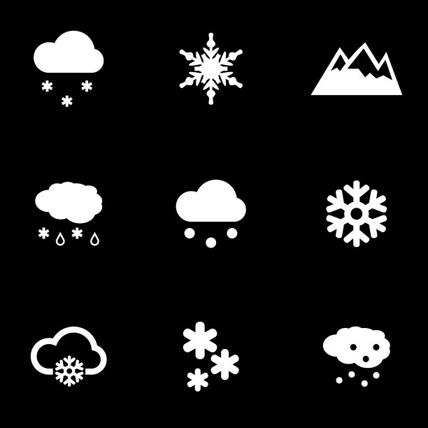 白色雪花图标集图片下载