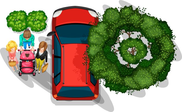 人们在车旁散步图片下载