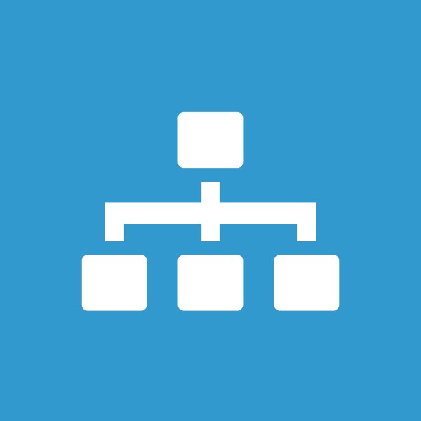 蓝色背景上的白色层级图标图片下载