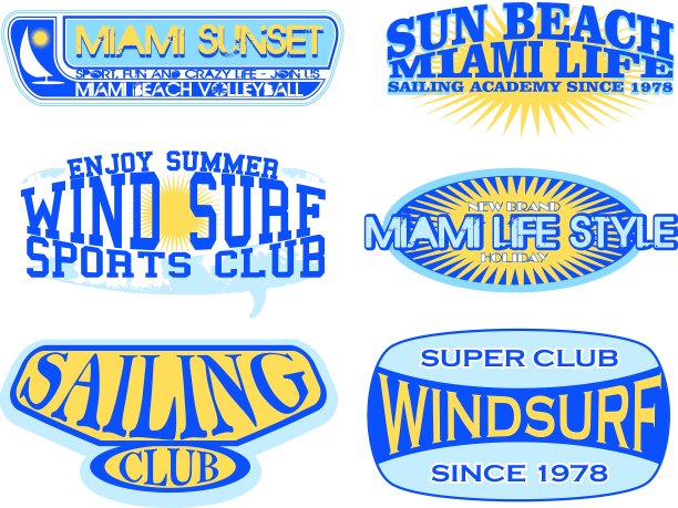 一套复古复古的航海标签图片下载