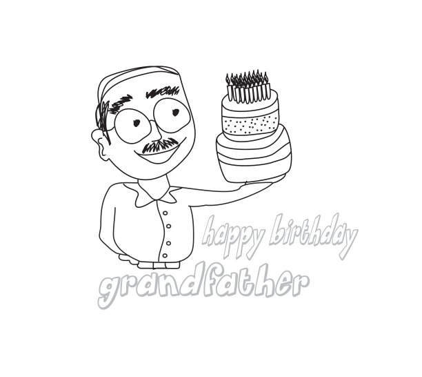 爷爷拿着生日蛋糕图片下载