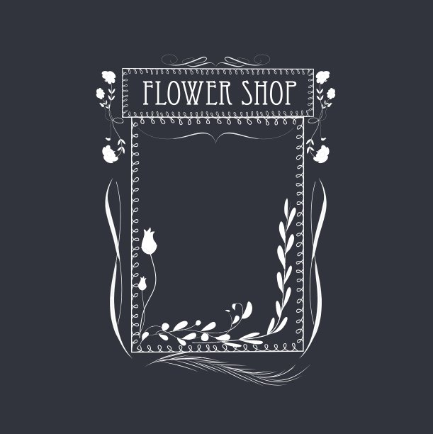 复古框架滚动元素和花卉图片下载