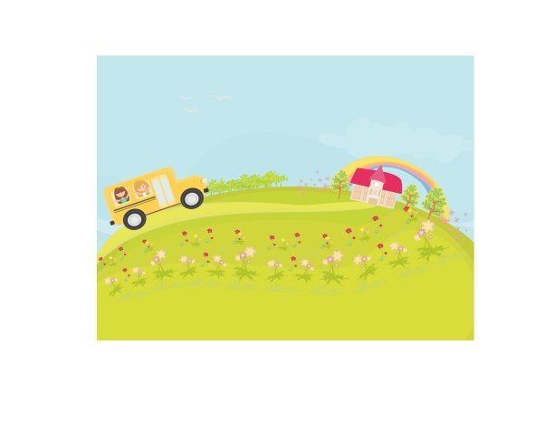 一辆带着快乐的孩子们去学校的校车图片下载