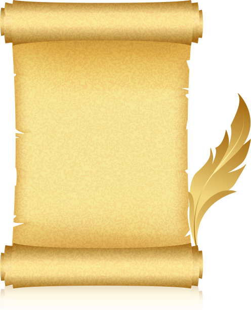 黄金卷轴羽毛图片下载