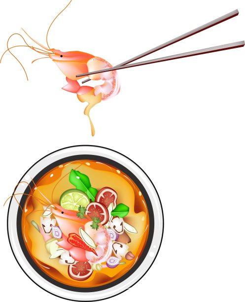 泰国酸汤对虾或冬阴功图片下载