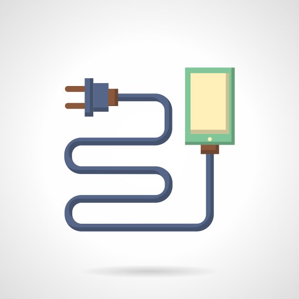 智能手机充电平面颜色设计图标图片下载