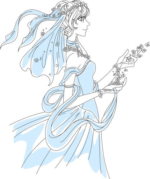 手捧鲜花的美丽新娘图片下载