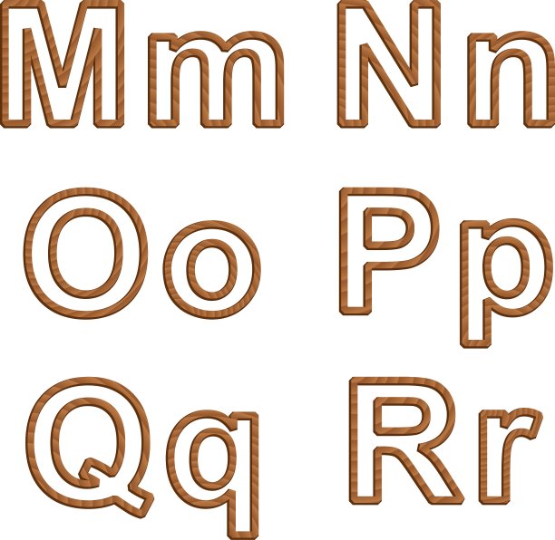 带有木质纹理的字母图片下载