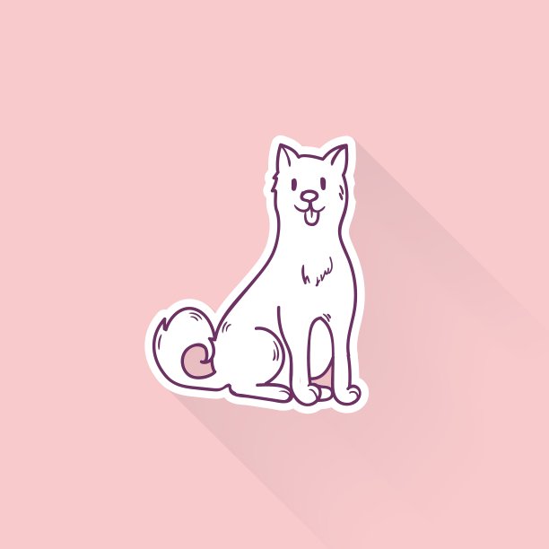 可爱的卡通狗画涂鸦风格太棒了图片下载