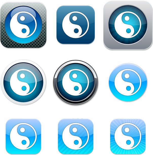 应洋蓝色app图标图片下载