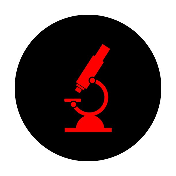 显微镜标志红色图标图片下载