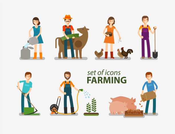 农牧业和养牛业的标志性人物图片下载