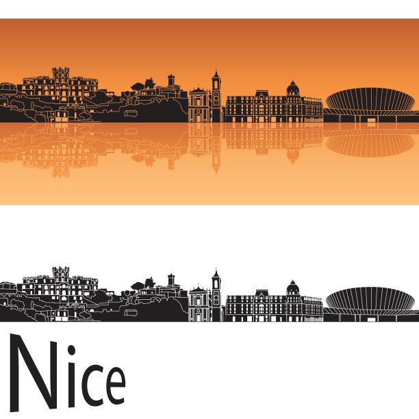 橙色背景下美丽的天际线图片下载