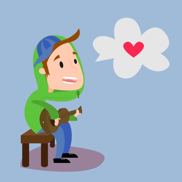 弹扁吉他的男孩图片下载