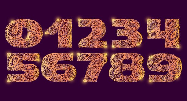 数字装饰设置与佩斯利禅宗涂鸦图片下载