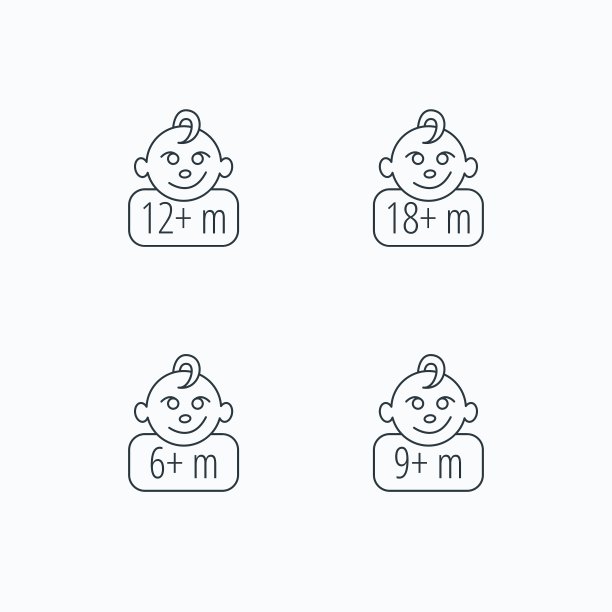 婴儿和蹒跚学步的婴儿图标图片下载