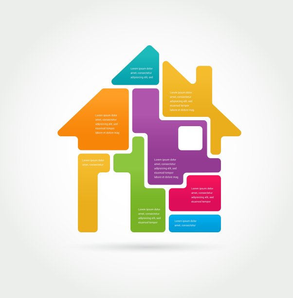 家庭信息图和图标集图片下载