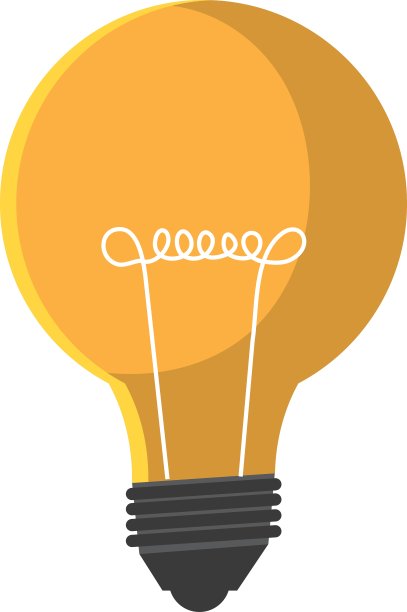 灯泡或大想法孤立的平面图标图片下载