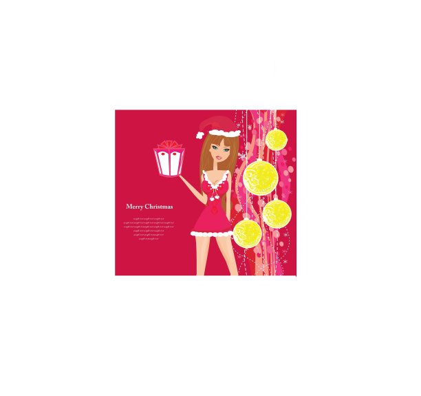 美丽的海报女郎在圣诞节的灵感图片下载