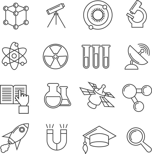 科学细线图标集图片下载