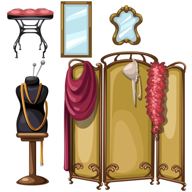 复古室内的缝纫工作室家具图片下载