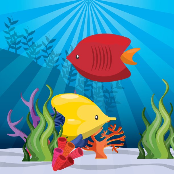 热带鱼图标海洋生命设计图片下载