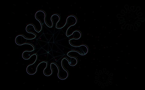 科幻分子形状界面屏幕未来HUD梦幻般的太空飞船。病毒，细菌，微生物结构原子形成和标记遗传学插图黑色背景壁纸黑色和霓虹灯图片下载