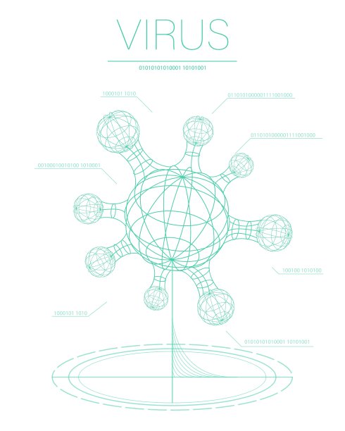 科幻分子形状界面屏幕未来HUD梦幻般的太空飞船。病毒，细菌，微生物结构原子形成和标记遗传学插图黑色背景壁纸黑色和霓虹灯图片下载