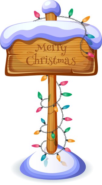 孤立的圣诞告示牌图片下载