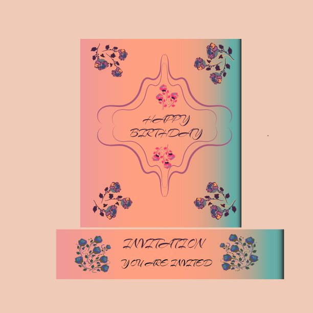 优雅的生日贺卡横幅传单图片下载