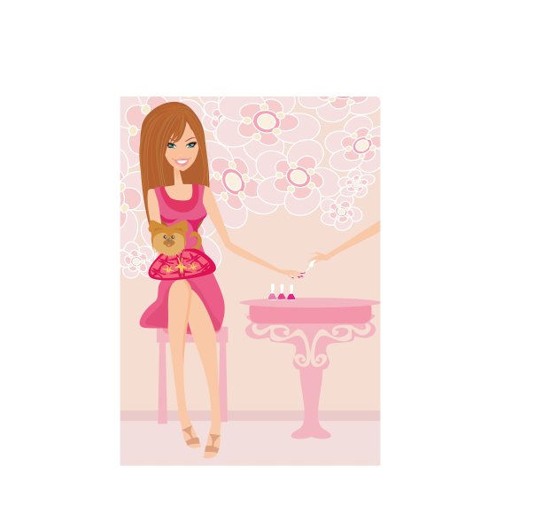 一位年轻女士在美容院修指甲图片下载