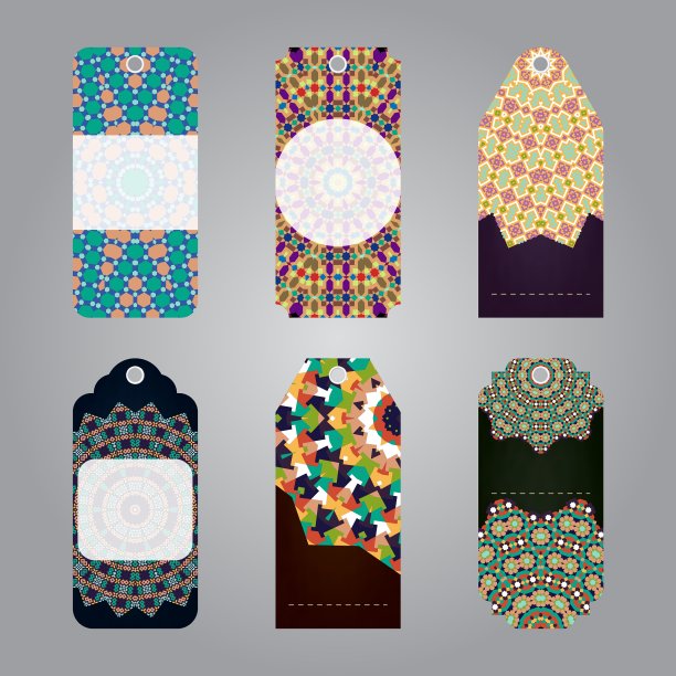 一套礼品销售标签与几何元素图片下载