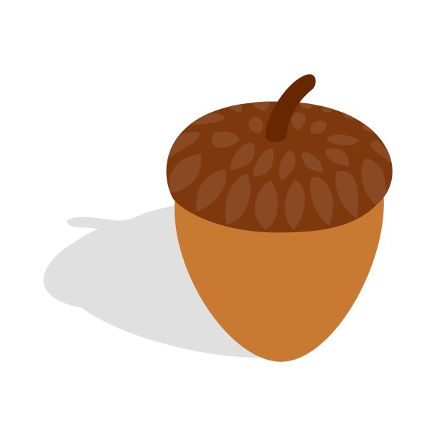 橡子图标等距3d风格图片下载