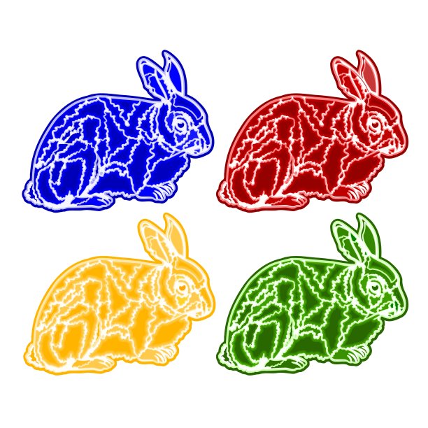 圣诞装饰兔彩陶复古图片下载