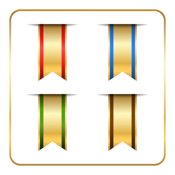 金色书签banner合集图片下载
