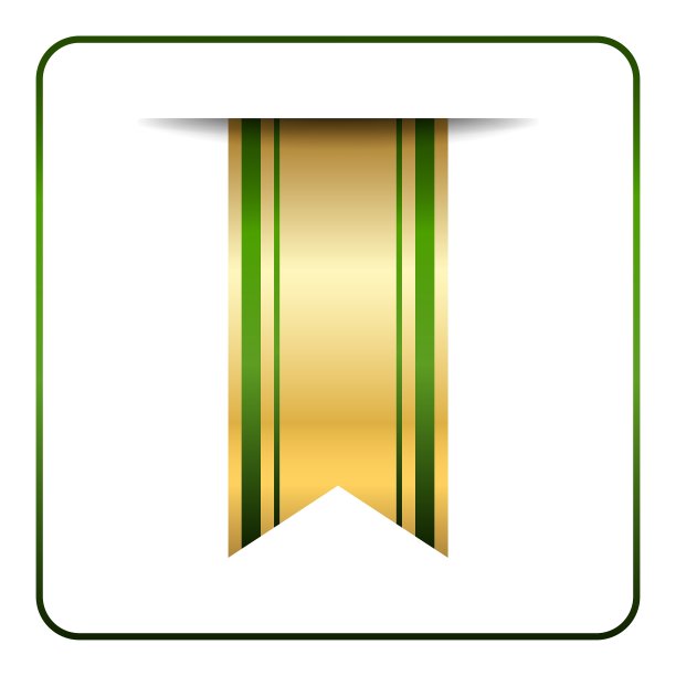绿金色书签banner图片下载
