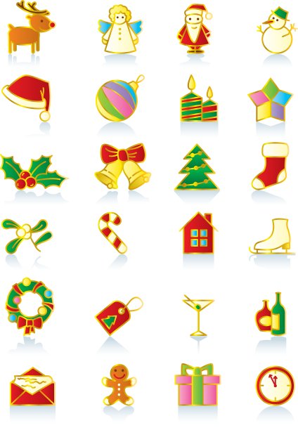 圣诞节和新年标志集图片下载