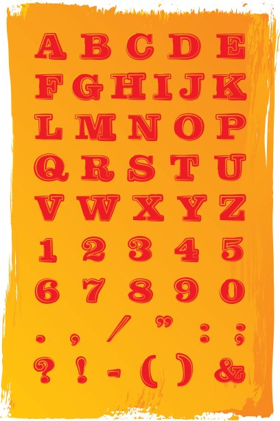 字母涂成红色图片下载