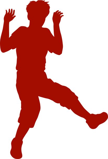 小男孩的剪影图片下载