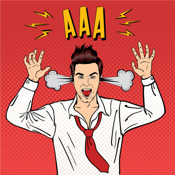 愤怒的商人高喊波普艺术图片下载