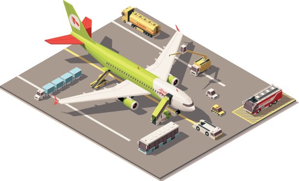 等距低聚机场停机坪图片下载