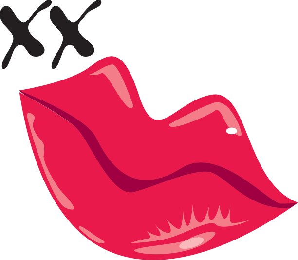 红色的嘴唇吻图片下载