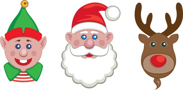圣诞老人和驯鹿的肖像图片下载